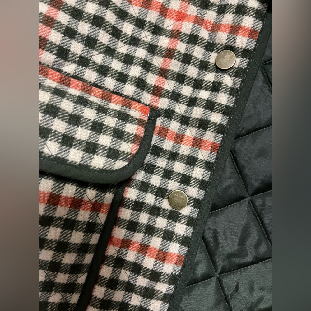 NWT Rachel Zoe Oversized Plaid Quilted Snap Down Wool Blend Jacket - Picture 6 of 11